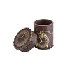 Steampunk Brown & golden Leather Dice Cup Produktbild-Vorschau 2