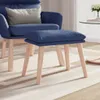 vidaXL Fußhocker Blau 45x29,5x35 cm Stoff Produktbild-Vorschau 2