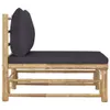 Garten-Mittelsofa mit Dunkelgrauen Kissen Bambus Produktbild-Vorschau 4