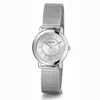 A product shot of a silver Guess watch on a white background. Produktbild-Vorschau