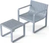 A gray outdoor chair and matching ottoman are shown against a white background. Podgląd zdjęcia produktu