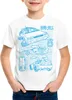 style3 De Lorean Blaupause T-Shirt Kinder Zeitreise 80er Produktbild-Vorschau 1