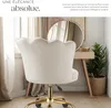Chaise de bureau STELLA rembourrée en velours - crème/or Voir les images du produit 4