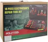A cardboard box containing an electrician's tool kit. Náhľad obrázku produktu