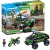 A Playmobil Weekend Warrior Off-Road Action Truck and Motorcycle set is displayed on its packaging, with additional product shots shown below. Anteprima dell’immagine prodotto