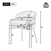 A line drawing of a chair with dimensions and weight capacity indicated. Produktbild-Vorschau