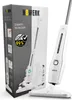 A white steam mop and its packaging are displayed against a white background. Produktbild-Vorschau