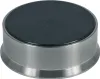 A close-up studio shot of a round, metallic knob with a black surface on top. Anteprima dell’immagine prodotto