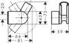 Technical drawing with dimensions of a shower holder. Produktbild-Vorschau