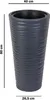 Longs pots de fleurs ronds beiges - 80 cm de haut - Voir les images du produit 4
