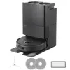 A black Roborock Qrevo Pro robot vacuum cleaner with its all-in-one dock and accessories is displayed against a white background. Produktbild-Vorschau