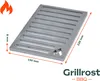 A cast iron grill grate with dimensions indicated by measurement lines and text. Produktbild-Vorschau