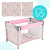 Malplay Pink Flowers Puppenbett Set 3in1, Reisebett für Produktbild-Vorschau 6