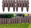 A garden border is being installed in the ground with a hammer. Produktbild-Vorschau