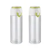 2 bicchieri termici in vetro verde, capacità 260 ml, a Anteprima dell’immagine prodotto 1