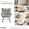 Fauteuil à bascule TORVE rembourré - Bouclé gris clair Voir les images du produit 7