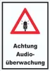 Achtung Audioüberwachung Schild hochkant A6 Rückseite Produktbild-Vorschau 1