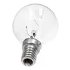 A close-up studio shot of a clear incandescent light bulb with a silver screw base. Produktbild-Vorschau