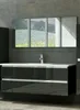 A modern bathroom vanity with a sink and mirror. Produktbild-Vorschau