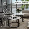 WISFOR 2er Set Couchtisch mit Aluminiumgestell, Satztisch Produktbild-Vorschau 15