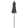 vidaXL Parasol avec mât en bois Anthracite 196x231 cm Voir les images du produit 5