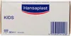 A close-up view of the side of a white product box for Hansaplast Kids bandages. Produktbild-Vorschau