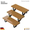 A set of three wooden steps with black metal supports, shown from a diagonal angle against a white background. Náhled obrázku produktu