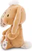 A side view of a plush bunny toy sitting down. Produktbild-Vorschau