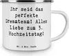 Mr. & Mrs. Panda Emaille Tasse Spruch 3. Hochzeitstag Produktbild-Vorschau 3