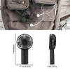Skládací ventilátor do ruky černý 5 úrovní proudění tichý Náhled obrázku produktu 9