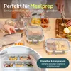 uandu Glasbehälter mit Deckel, 5- teilig, mit 2 Fächern, Produktbild-Vorschau 5