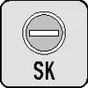 A close-up graphic of a door handle escutcheon plate with the letters 'SK' below it. Podgląd zdjęcia produktu