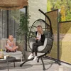 Outsunny Eiförmiger Hängesessel für den Außenbereich, Produktbild-Vorschau 11