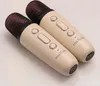Two cream-colored microphones with black mesh tops are placed diagonally on a white surface. Produktbild-Vorschau
