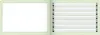 An open notebook with a blank page on the left and lined pages on the right. Produktbild-Vorschau