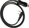 A black USB programming cable for walkie-talkies, coiled on a white background. Produktbild-Vorschau