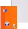 Two spiral-bound notebooks are shown. One is bright orange with branding and text, and the other is white and partially visible. Podgląd zdjęcia produktu