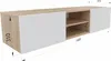 A 3D rendering of a TV lowboard/sideboard with dimensions indicated. Produktbild-Vorschau