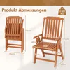 COSTWAY Gartenstuhl klappbar, Hochlehner Klappstuhl aus Produktbild-Vorschau 3