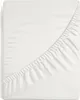 A white fitted sheet is shown laid flat, with the elasticized edge visible along the bottom and right side. Produktbild-Vorschau