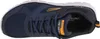 A top-down view of a blue sneaker with white and orange accents. Produktbild-Vorschau