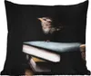 MuchoWow® Outdoor Kissen - Vogel - Bücher - Porträt - 45x45 Produktbild-Vorschau 1