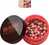 A container of Avon Blush Pearls with the lid off, showing the blush pearls inside. A small inset image shows a swatch of the blush on skin and more pearls. Produktbild-Vorschau