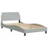 vidaXL Cadre de lit "Dover" gris clair 100x200 cm velours Voir les images du produit 3