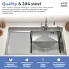 ANW HOME Kuchyňský dřez nerez 78x50 cm s odkapávačem, Náhled obrázku produktu 5
