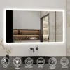 LED Badspiegel 100×60cm mit Uhr Touch Beschlagfrei Kaltweiß Produktbild-Vorschau 2