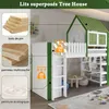 Merax Hochbett 90x200cm mit Dach und Fenster, Kinderbett Produktbild-Vorschau 5