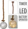 Boule lumineuse sur corde, verre, 19 LEDs Voir les images du produit 1
