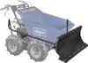 A blue dumper with a snow plow attachment, shown from a three-quarter front angle on a white background. Produktbild-Vorschau