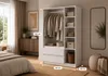 Drehtürenschrank Kleiderschrank Schrank 120 cm Weiß Matt, Produktbild-Vorschau 3